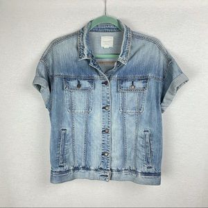 AE SHORT SLEEVE JEAN JACKET LIGHT WASH DENIM - S